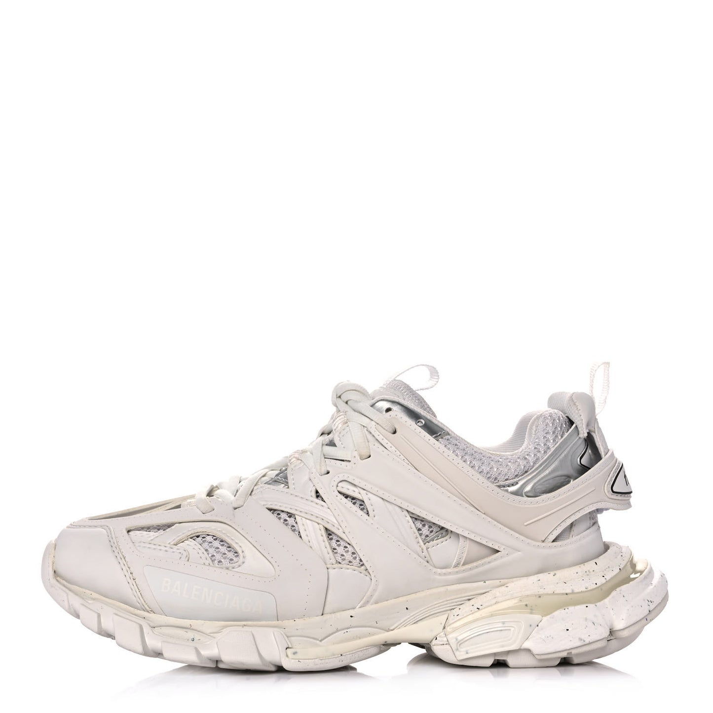 Rubber Mesh Fabric Monocolor Recycled Sole Womens Track Sneakers 38 White