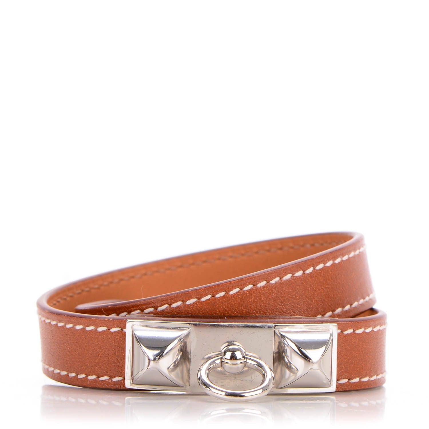Hermes Barenia Rivale Double Tour Bracelet XS Fauve 1 of 7