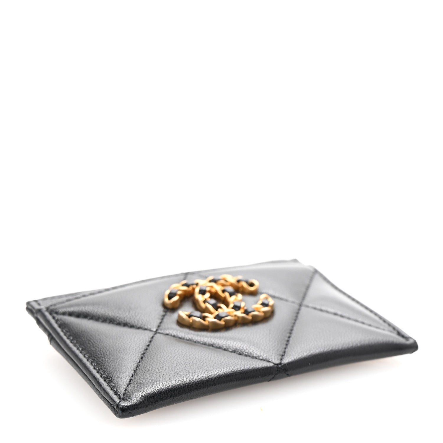 Chanel Lambskin Quilted Chanel 19 Card Holder Black 4 of 9