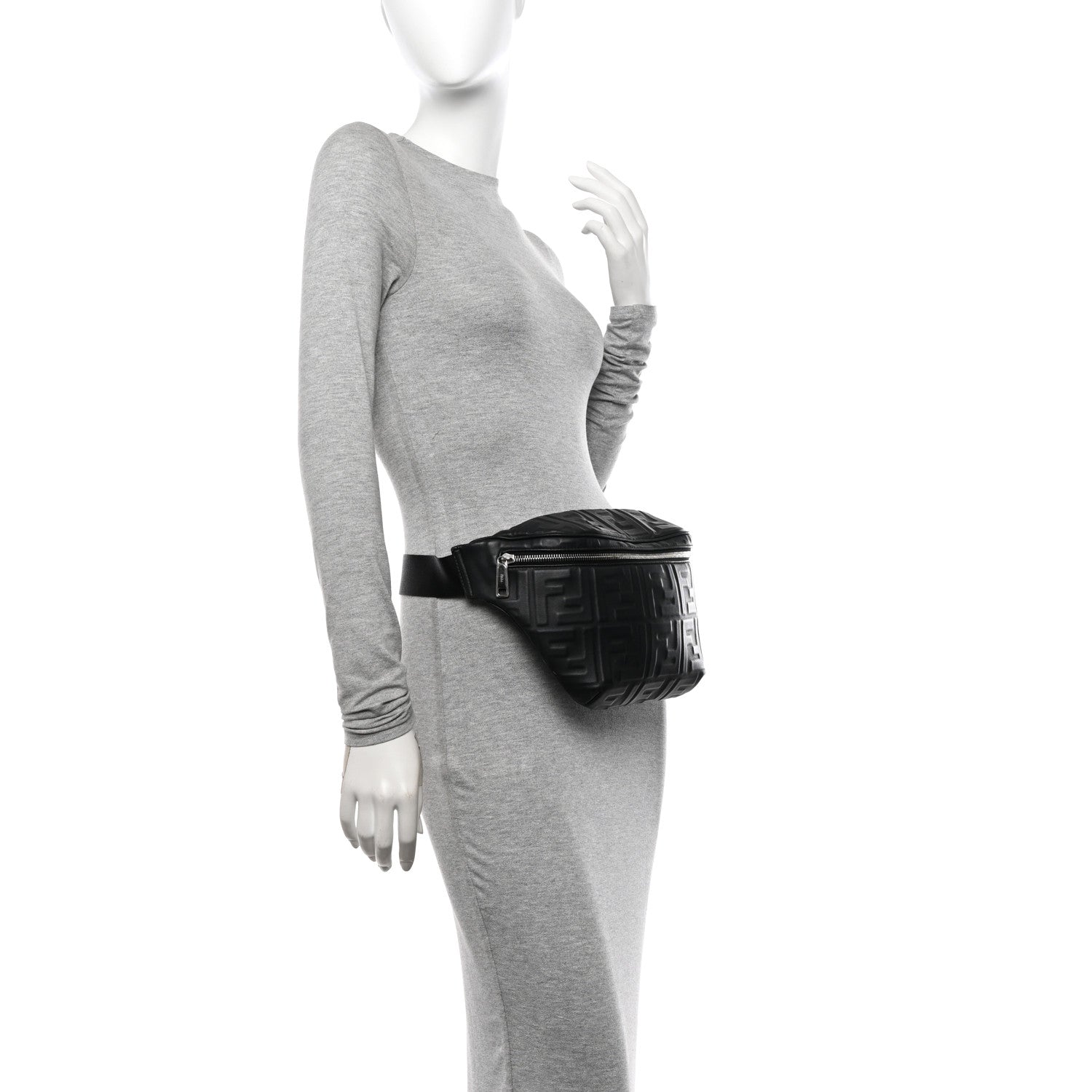 Fendi Nappa FF 1974 Embossed Belt Bag Black 2 of 15