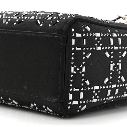 Christian Dior Satin Crystal Cannage Mini Lady Dior Black 9 of 14