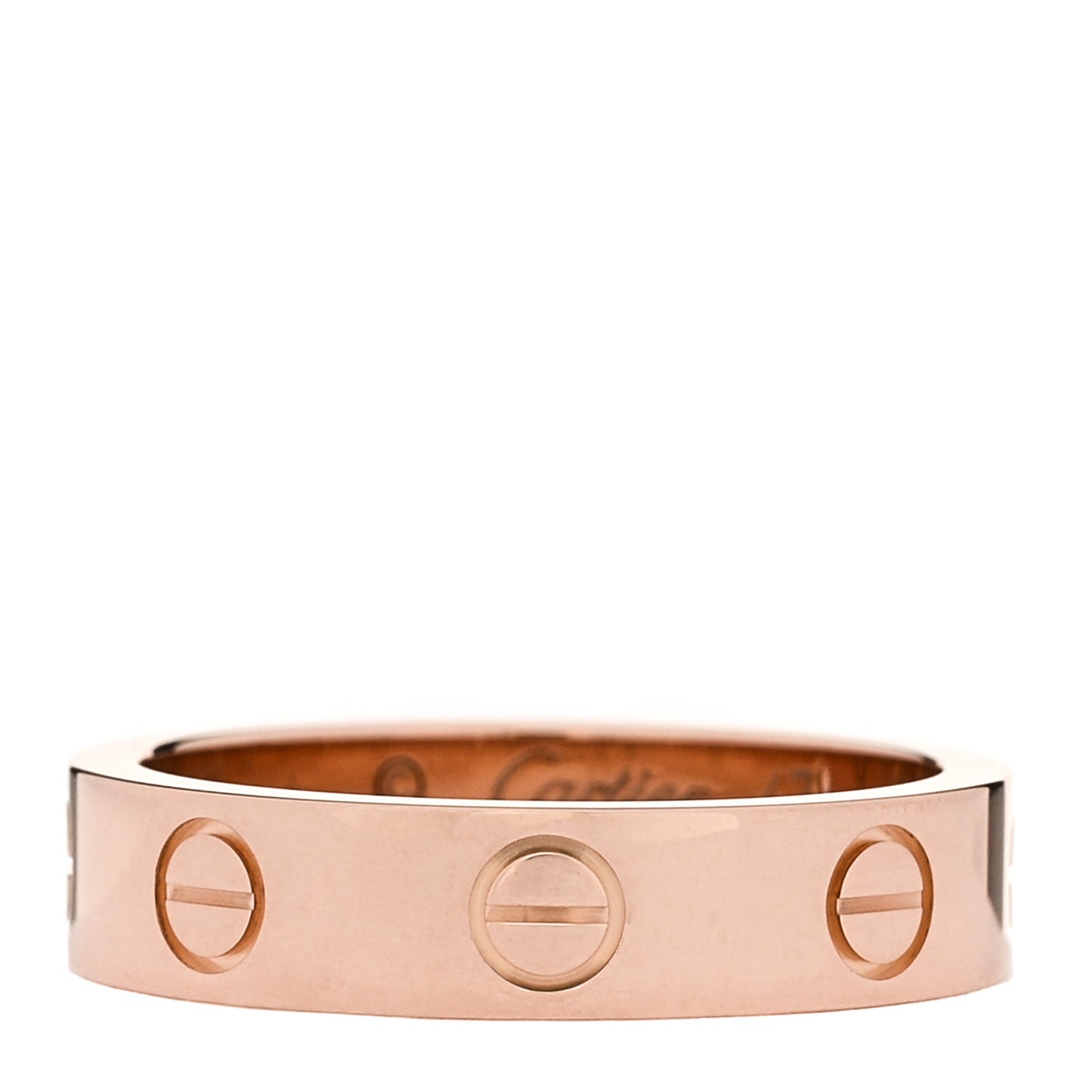 18K Pink Gold Diamond 4mm LOVE Wedding Band Ring 47 4.25