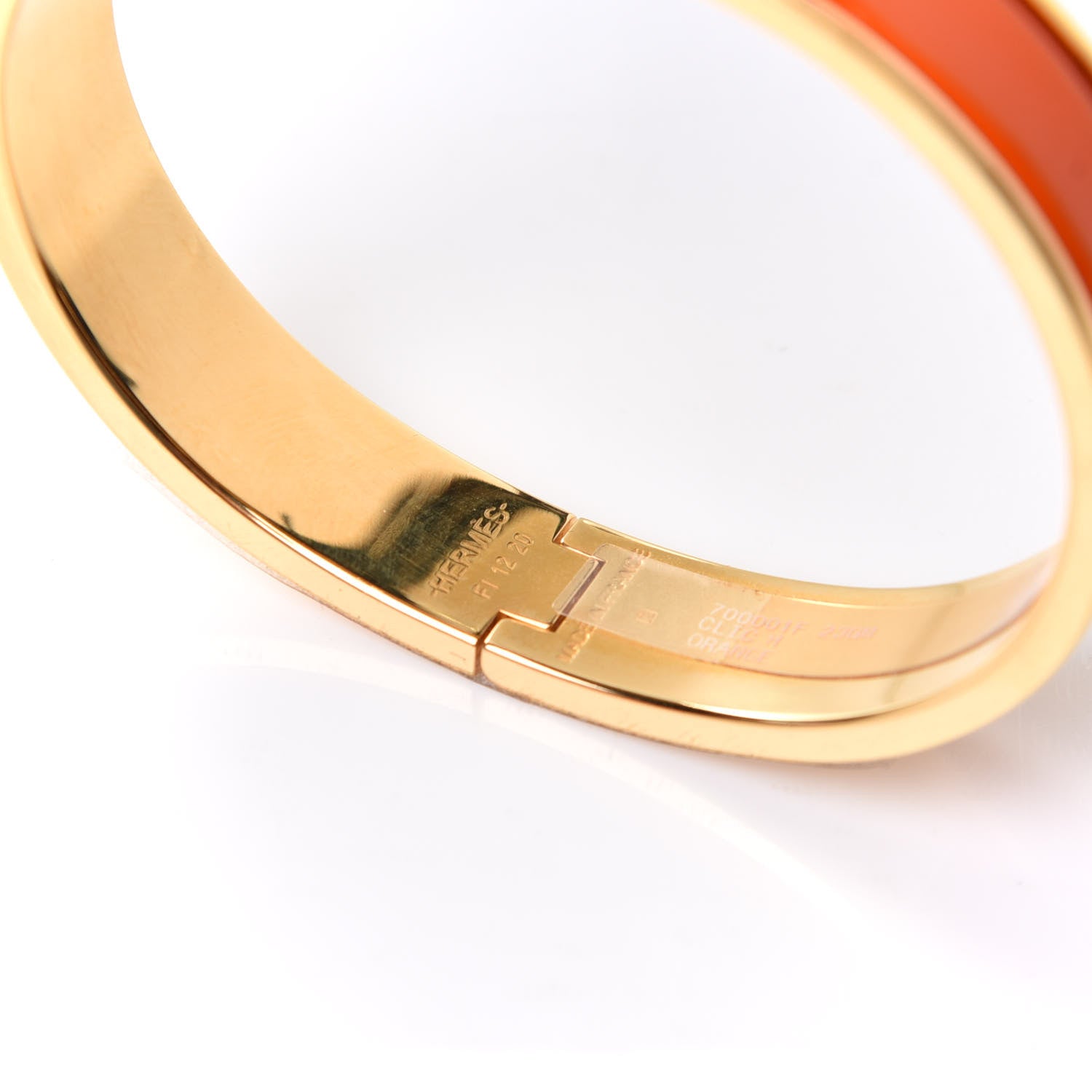 Hermes Enamel Narrow Clic Clac H Bracelet GM Orange 4 of 6