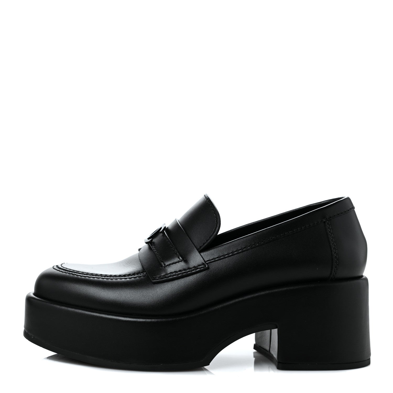 Chanel Calfskin CC Platform Loafers 35 Black 1 of 11