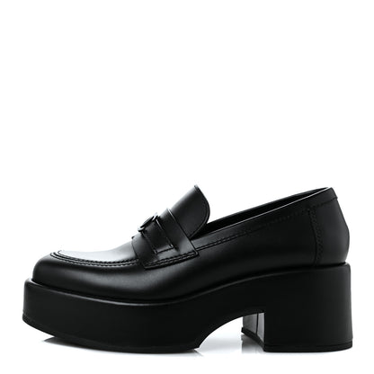 Chanel Calfskin CC Platform Loafers 35 Black 1 of 11