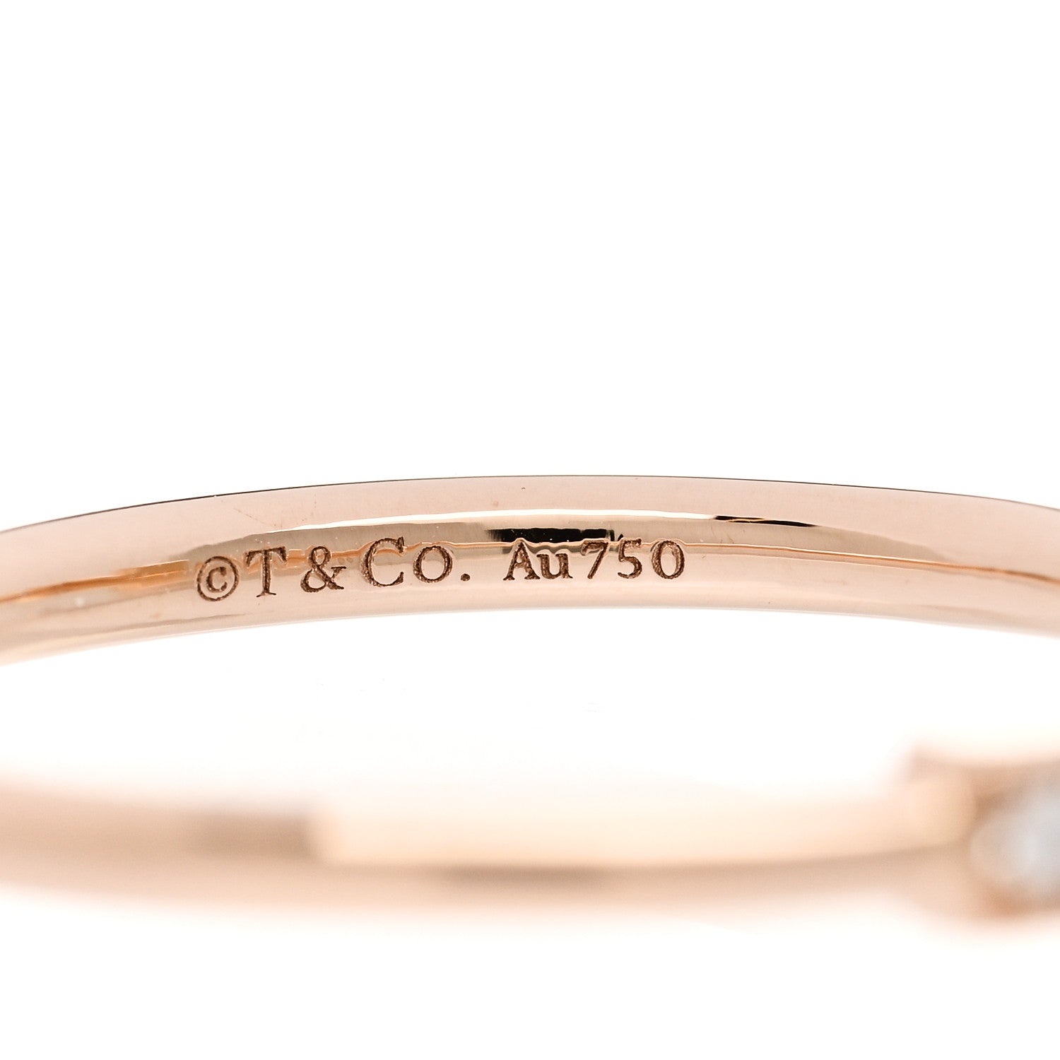 Tiffany 18K Rose Gold Diamond T Wire Ring 52 6 4 of 6