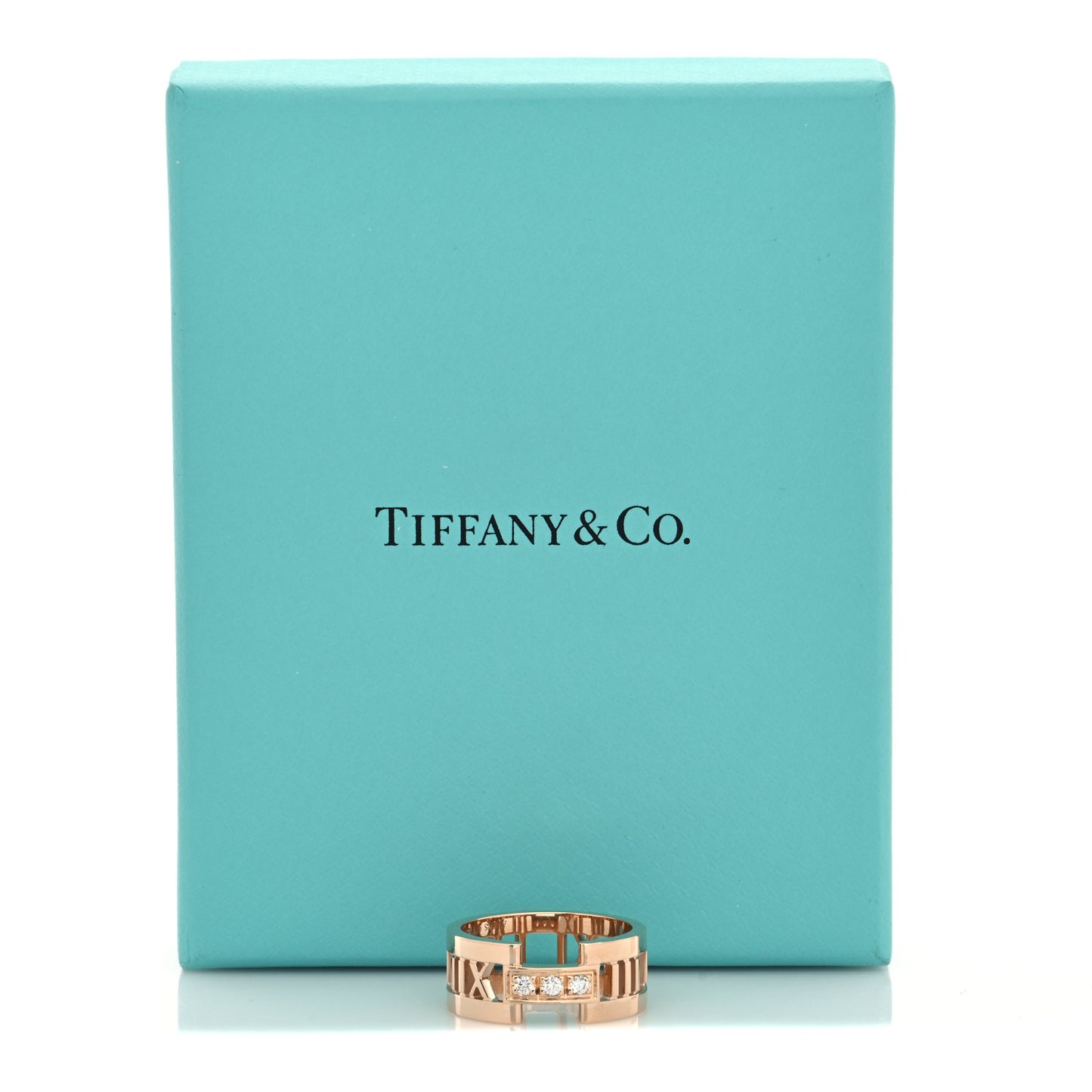 18K Rose Gold Diamond Atlas Open Ring 56 7.5