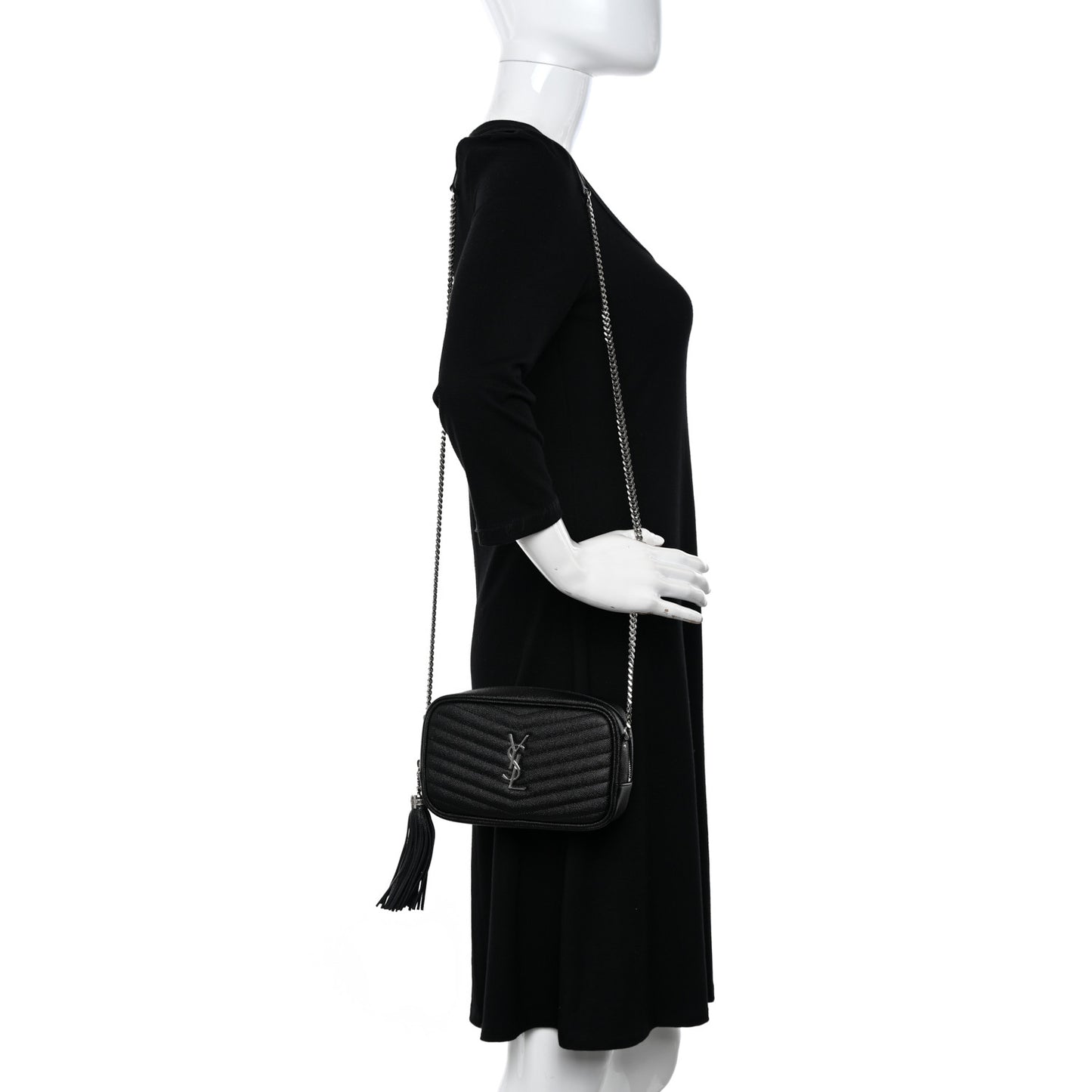 Grain De Poudre Matelasse Monogram Mini Lou Camera Bag Black