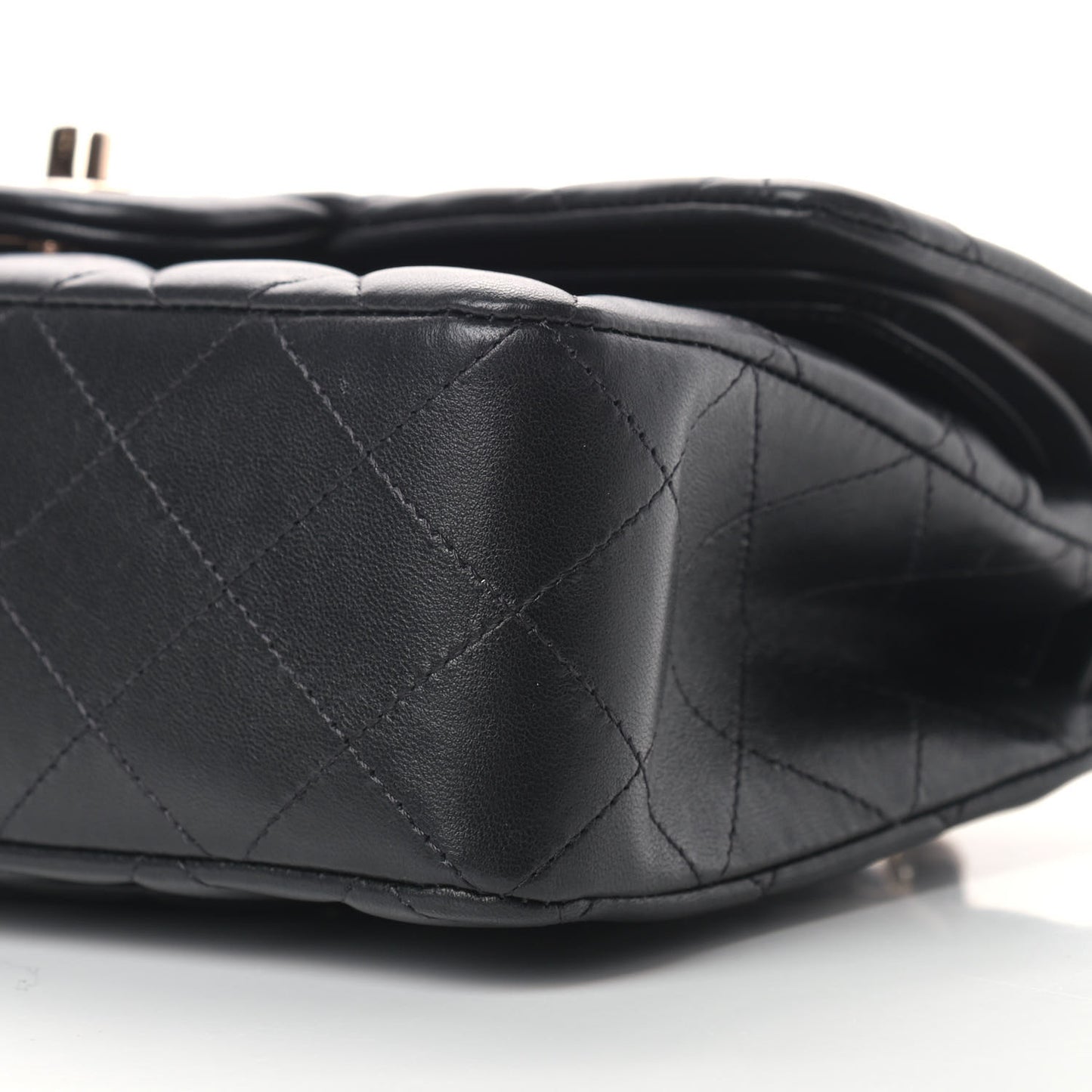 Lambskin Quilted Small Double Flap Black