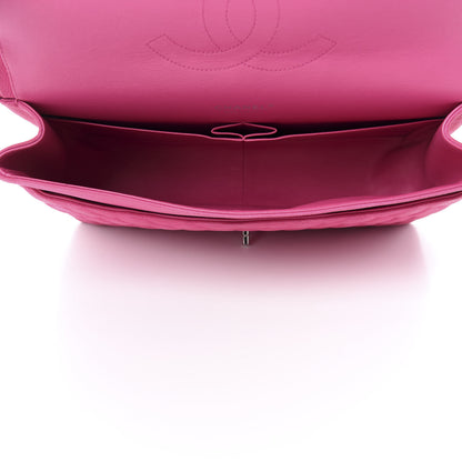 Chanel Iridescent Caviar Quilted Maxi Double Flap Hot Pink 5 of 13