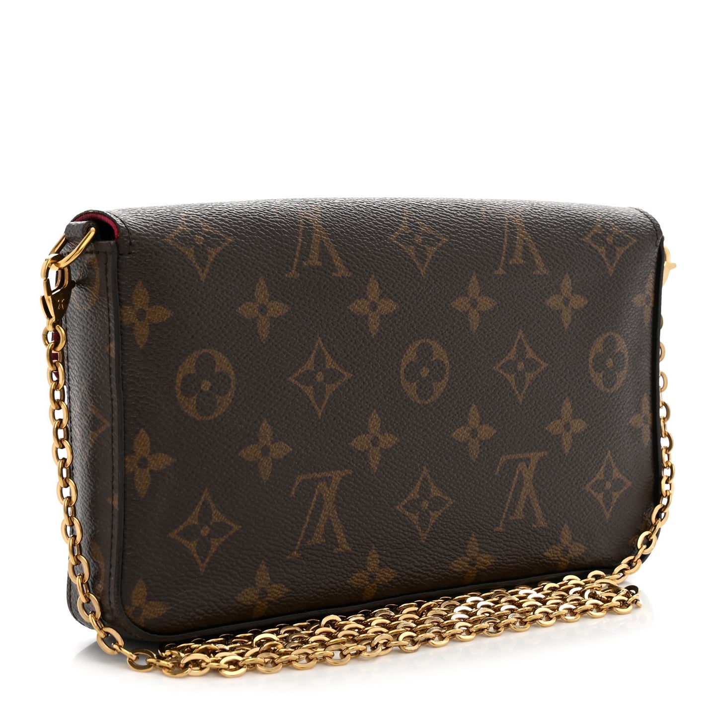 Monogram Pochette Felicie Chain Wallet Fuchsia