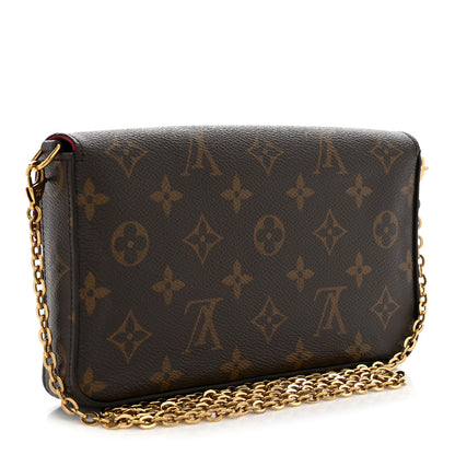 Louis Vuitton Monogram Pochette Felicie Chain Wallet Fuchsia 4 of 14