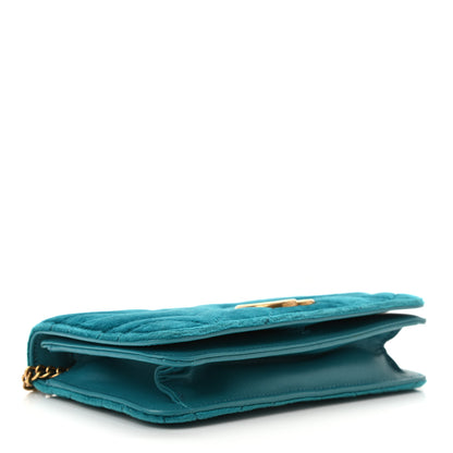 Gucci Velvet Matelasse GG Marmont Mini Bag Pavone Cyan 4 of 9