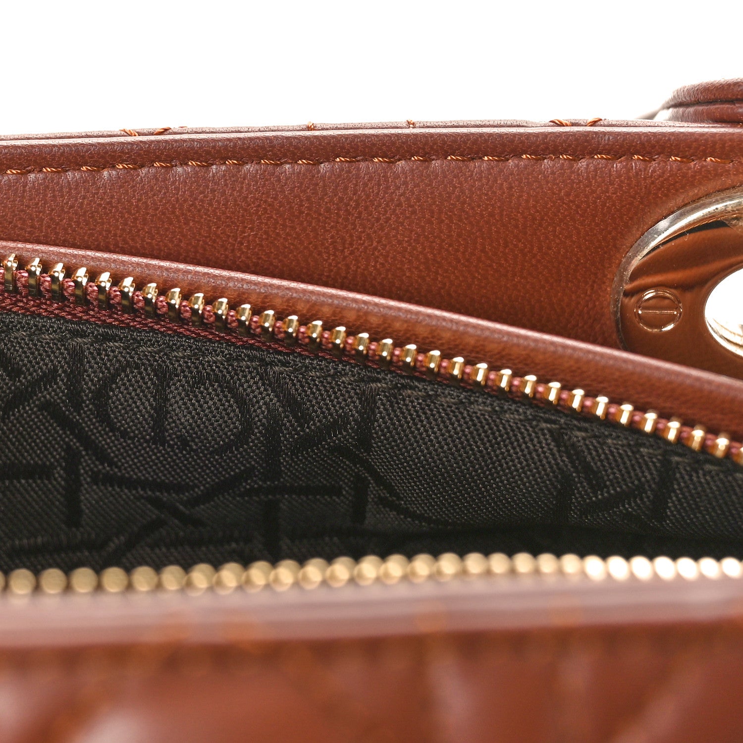 Christian Dior Lambskin Cannage Medium Lady Dior Brown 15 of 15