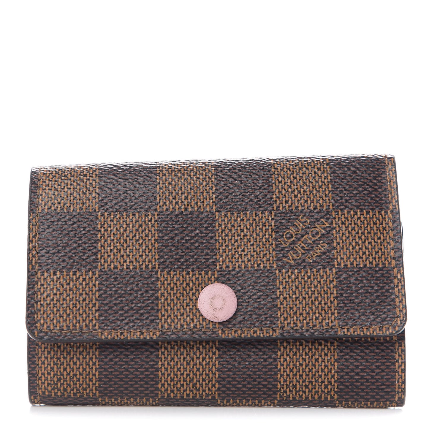 Damier Ebene Multicles 6 Key Holder Rose Ballerine