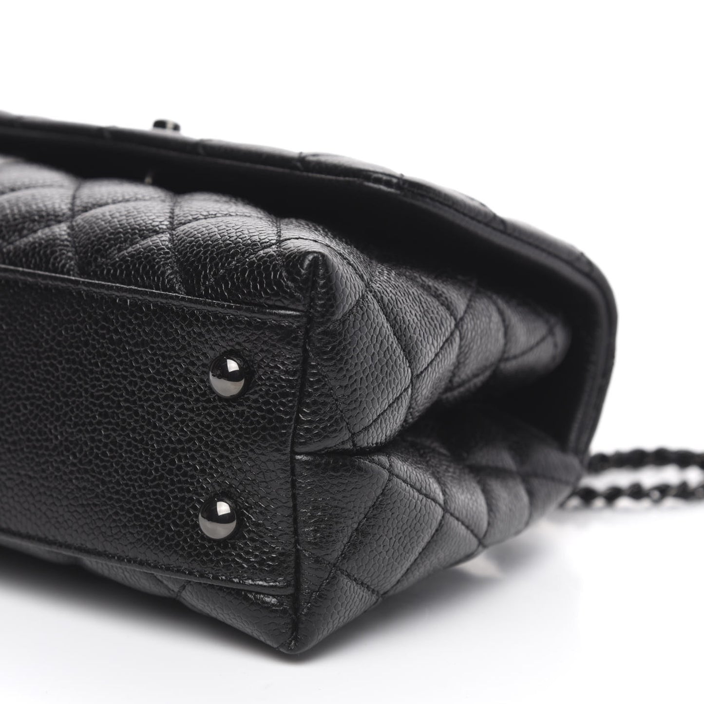 Caviar Quilted Mini Coco Handle Flap So Black