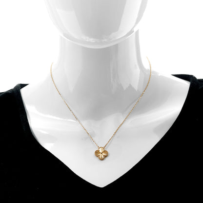 Van Cleef & Arpels 18K Yellow Gold Guilloche Vintage Alhambra Pendant Necklace 2 of 7