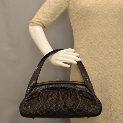 Louis Vuitton Alligator Vienna Sac Fermoir MM Black 2 of 7