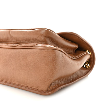 Saint Laurent Crinkled Calfskin Matelasse Monogram Medium Niki Chain Satchel Caramel 9 of 9