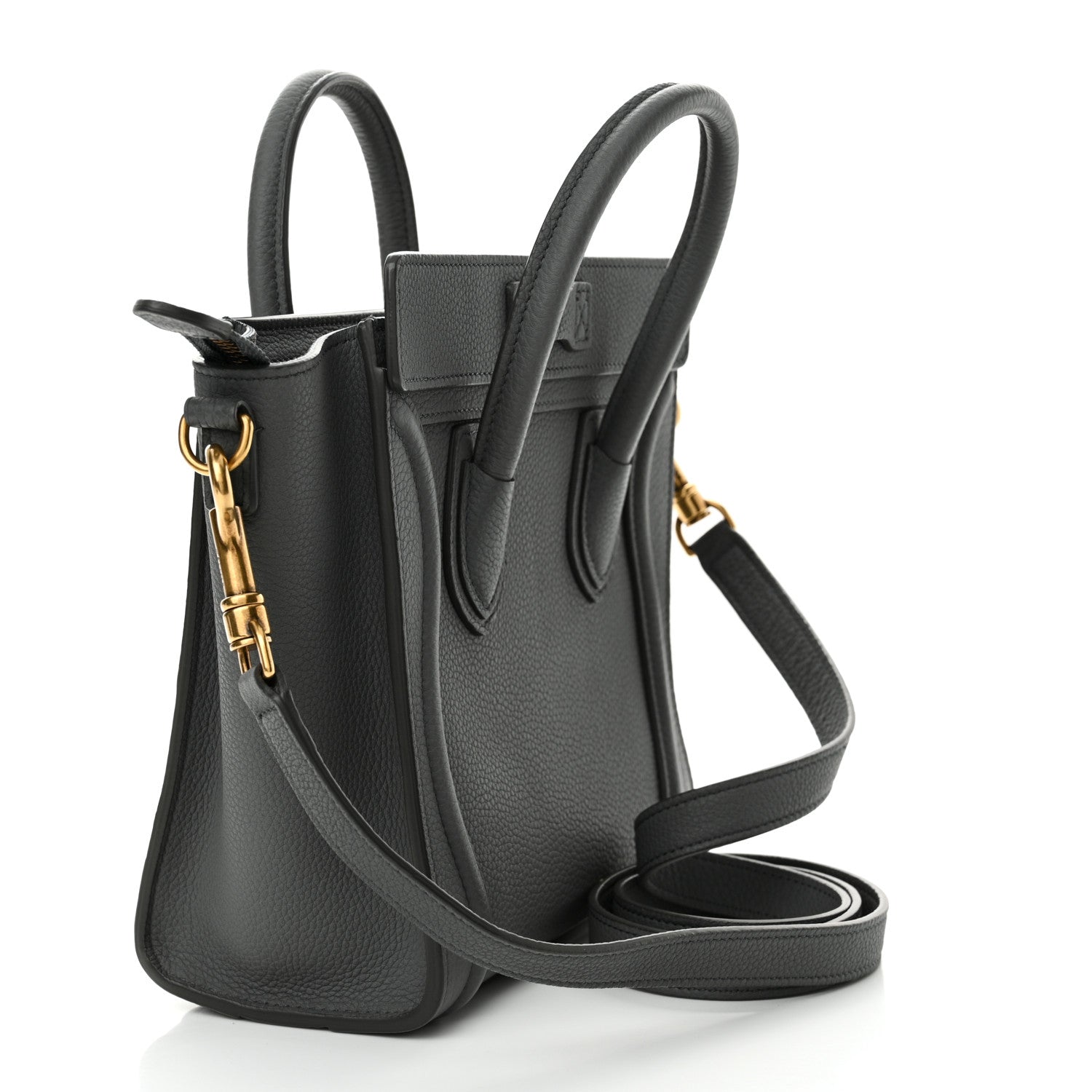 Celine Drummed Calfskin Nano Luggage Kohl 3 of 11