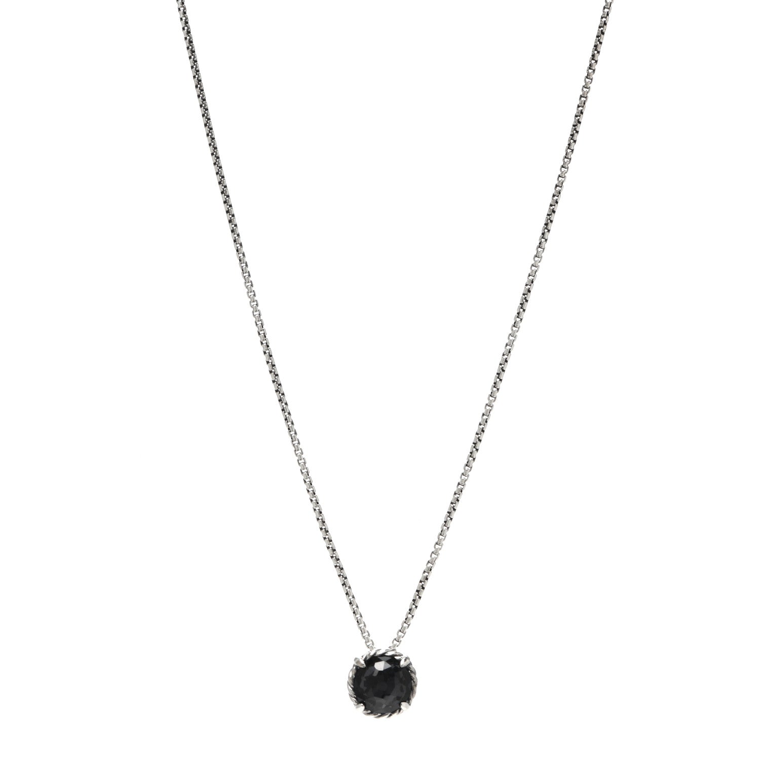 David Yurman Sterling Silver Black Orchid 8mm Petite Chatelaine Pendant Necklace 1 of 5