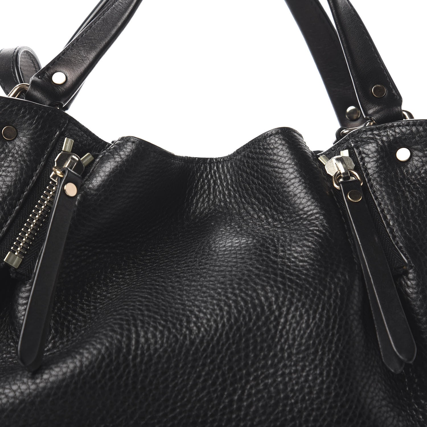 Burberry Grainy Calfskin House Check Small Maidstone Black 9 of 9