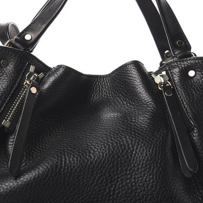 Burberry Grainy Calfskin House Check Small Maidstone Black 9 of 9