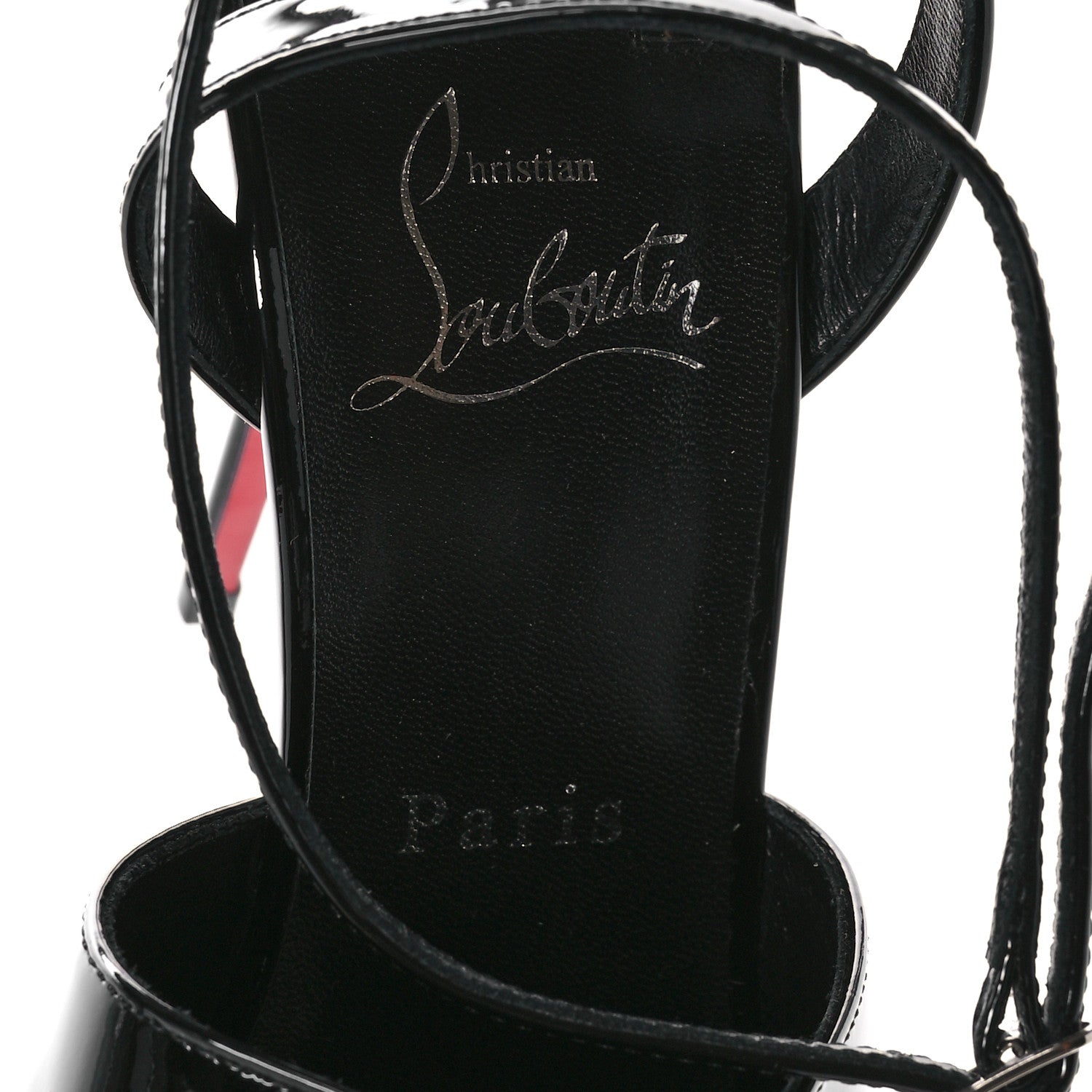 Christian Louboutin Patent Miradona 120 Sandals 38 Black 7 of 8