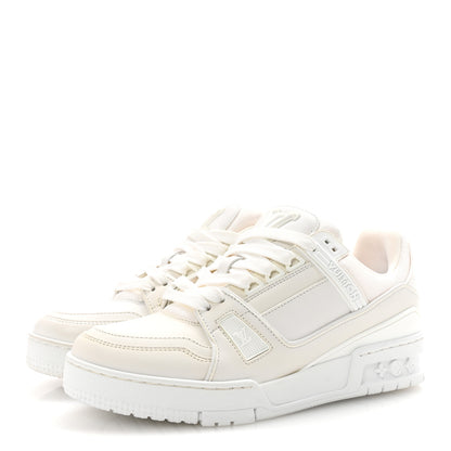 Louis Vuitton Calfskin Womens LV Trainer Sneakers 37.5 White 4 of 9