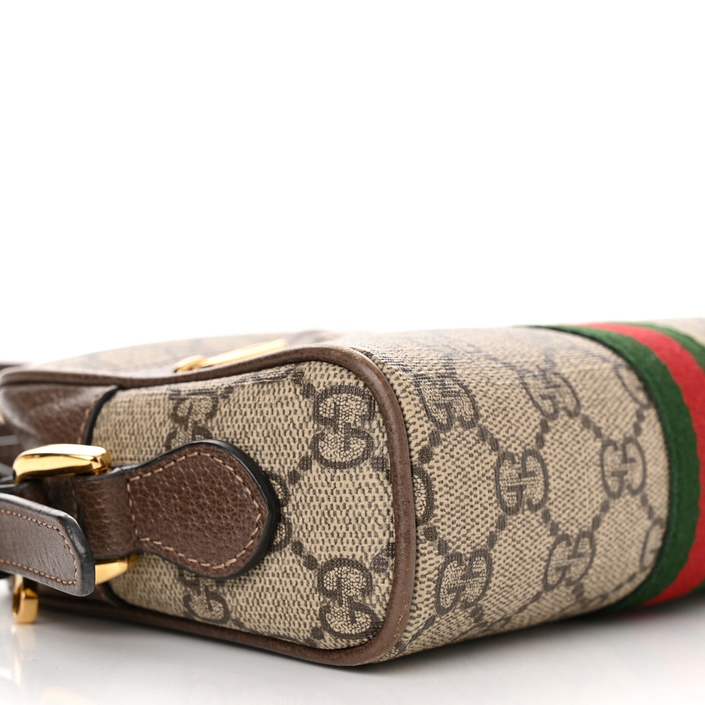 GG Supreme Monogram Web Mini Ophidia Shoulder Bag Brown