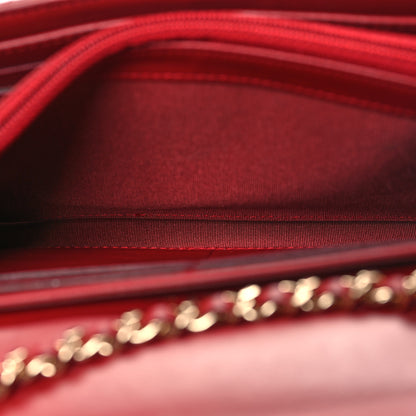 Chanel Lambskin Chevron Quilted Long Trendy CC Wallet On Chain WOC Red 6 of 12