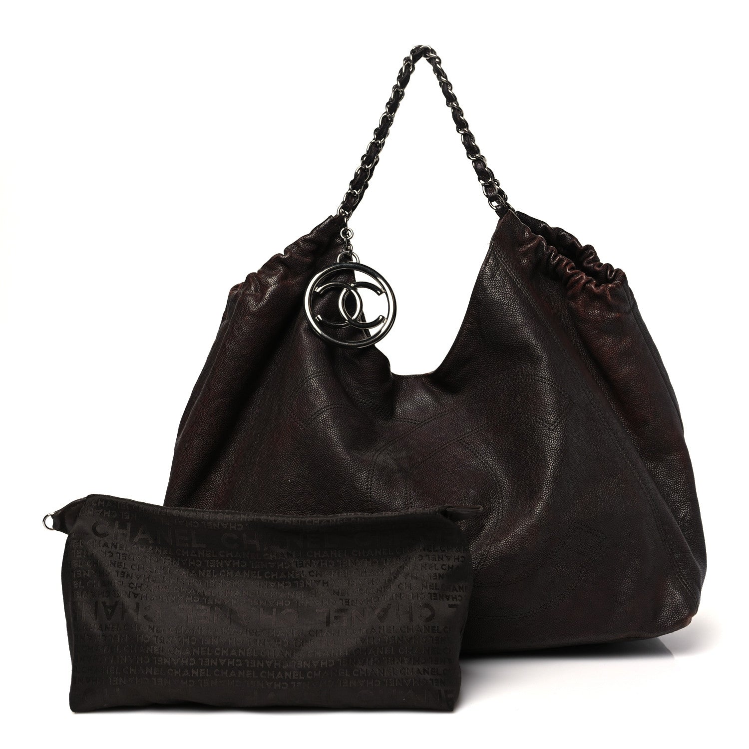 Chanel Distressed Caviar XL Coco Cabas Brown 3 of 12