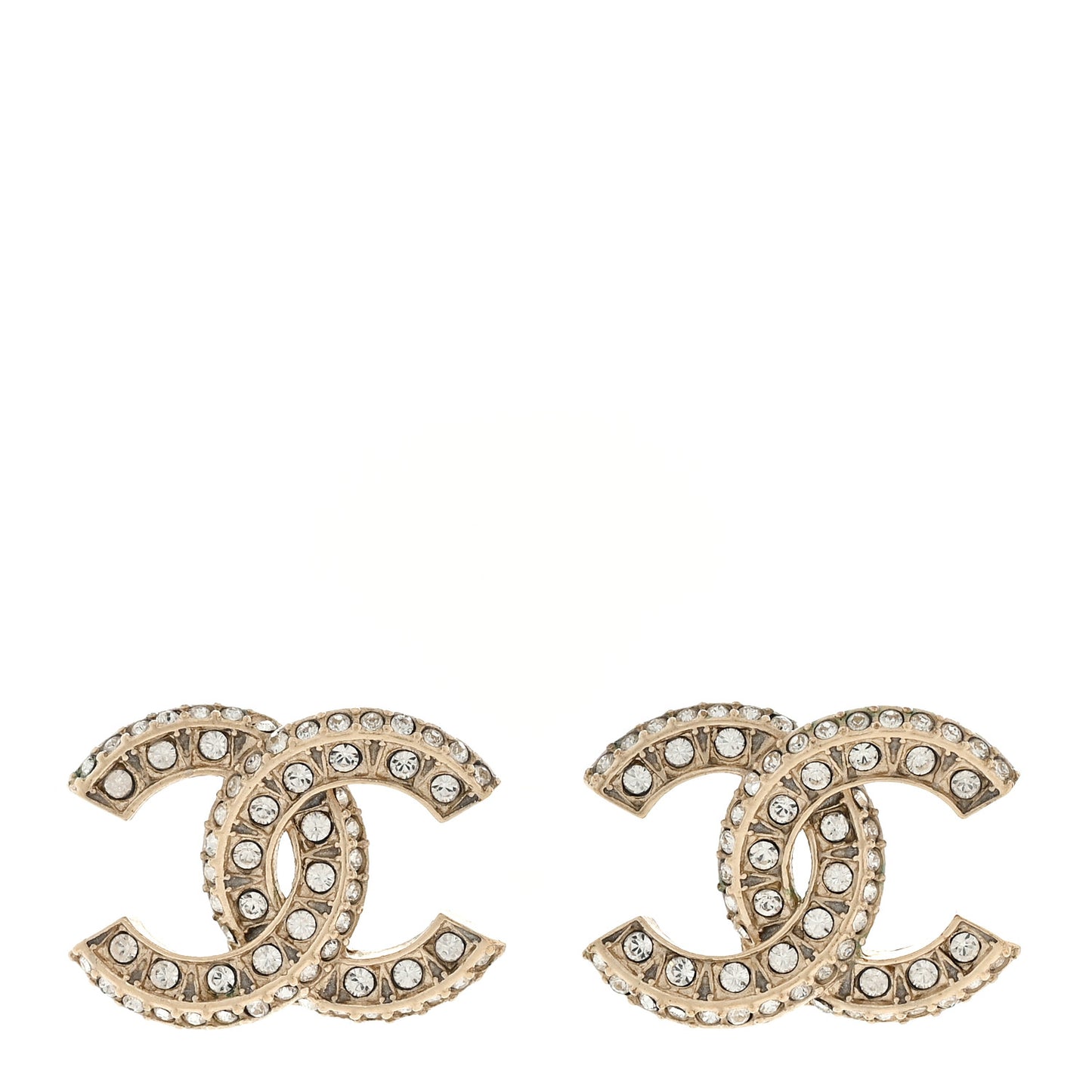 Crystal Timeless CC Earrings Light Gold