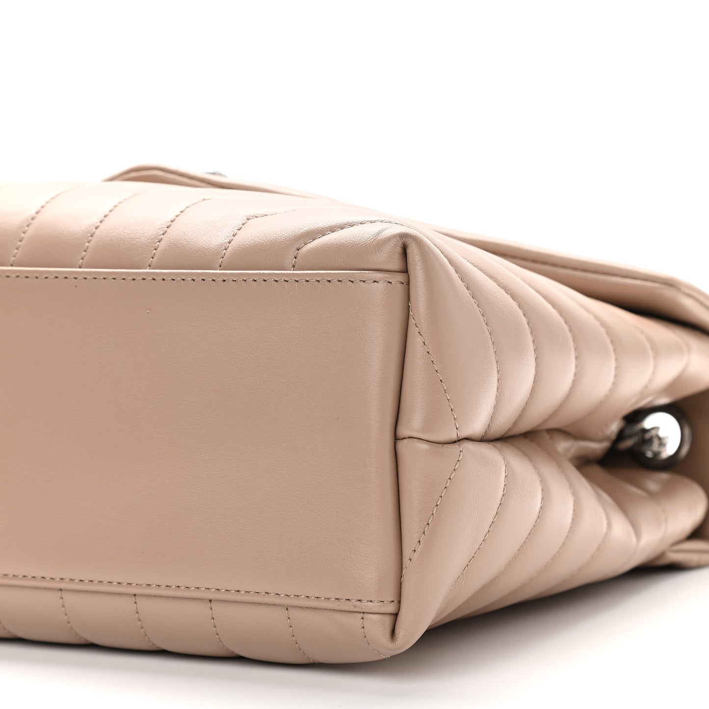 Calfskin Y Quilted Monogram Medium Loulou Chain Satchel Dark Beige
