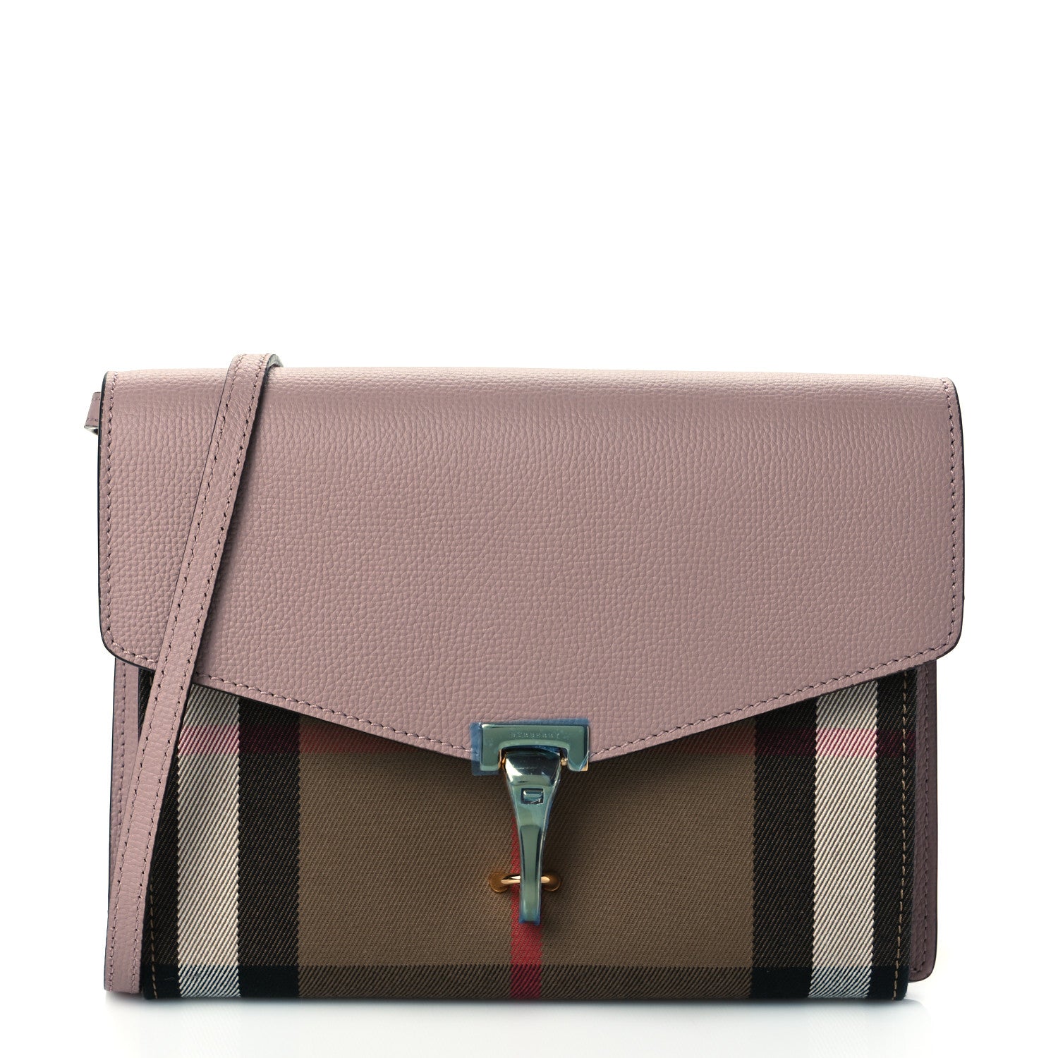 Burberry Derby Calfskin House Check Small Macken Crossbody Bag Pale Orchid 1 of 10
