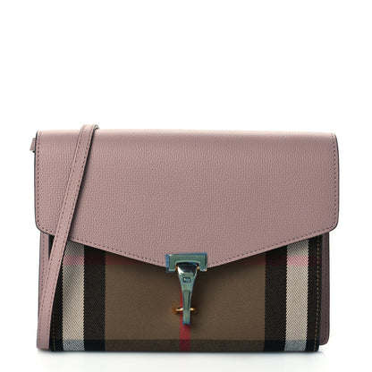Burberry Derby Calfskin House Check Small Macken Crossbody Bag Pale Orchid 1 of 10