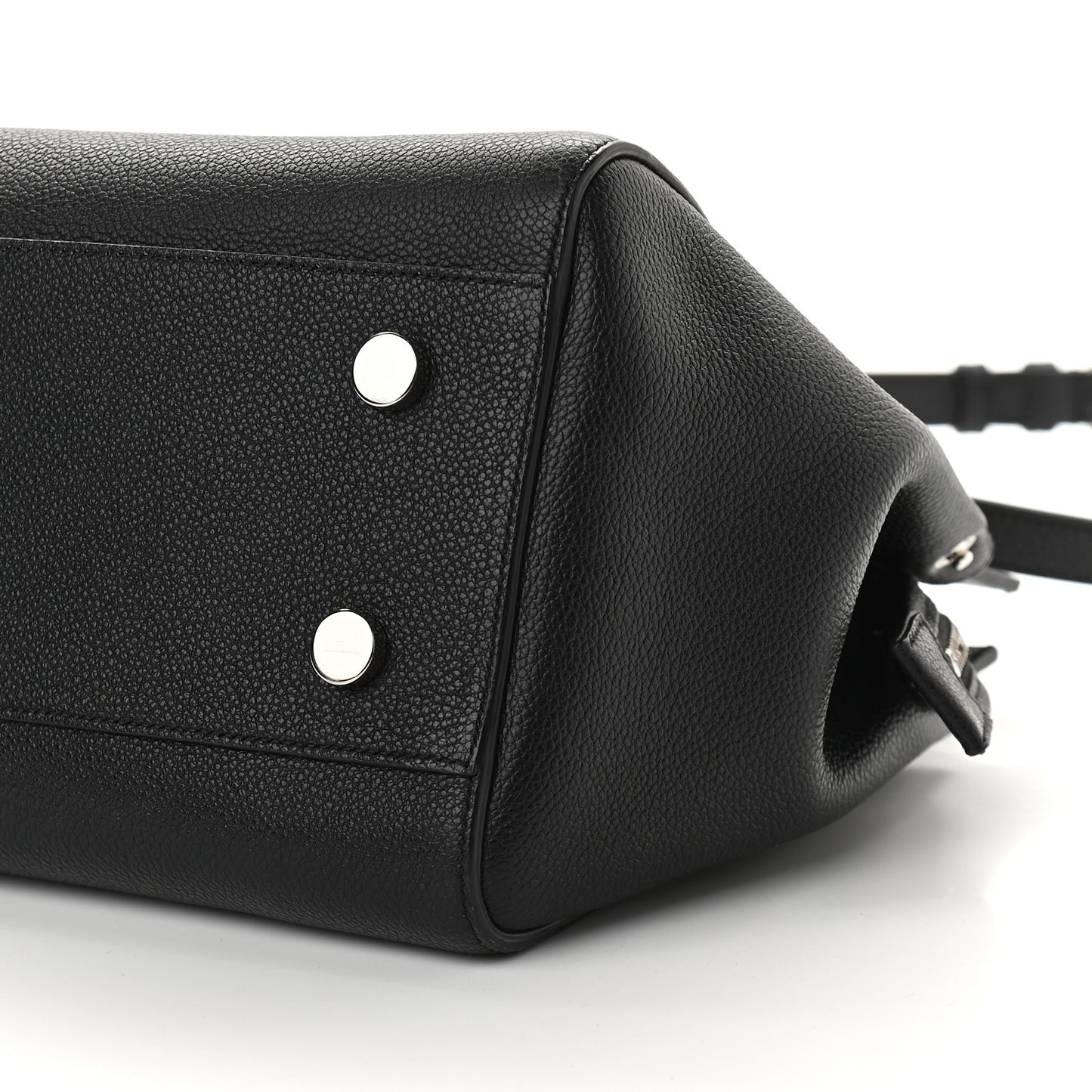 Grained Calfskin Small Cabas Rive Gauche Black