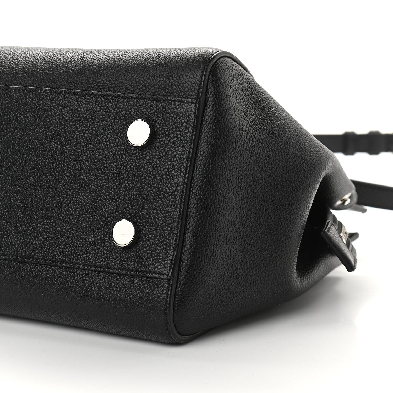 Saint Laurent Grained Calfskin Small Cabas Rive Gauche Black 9 of 9