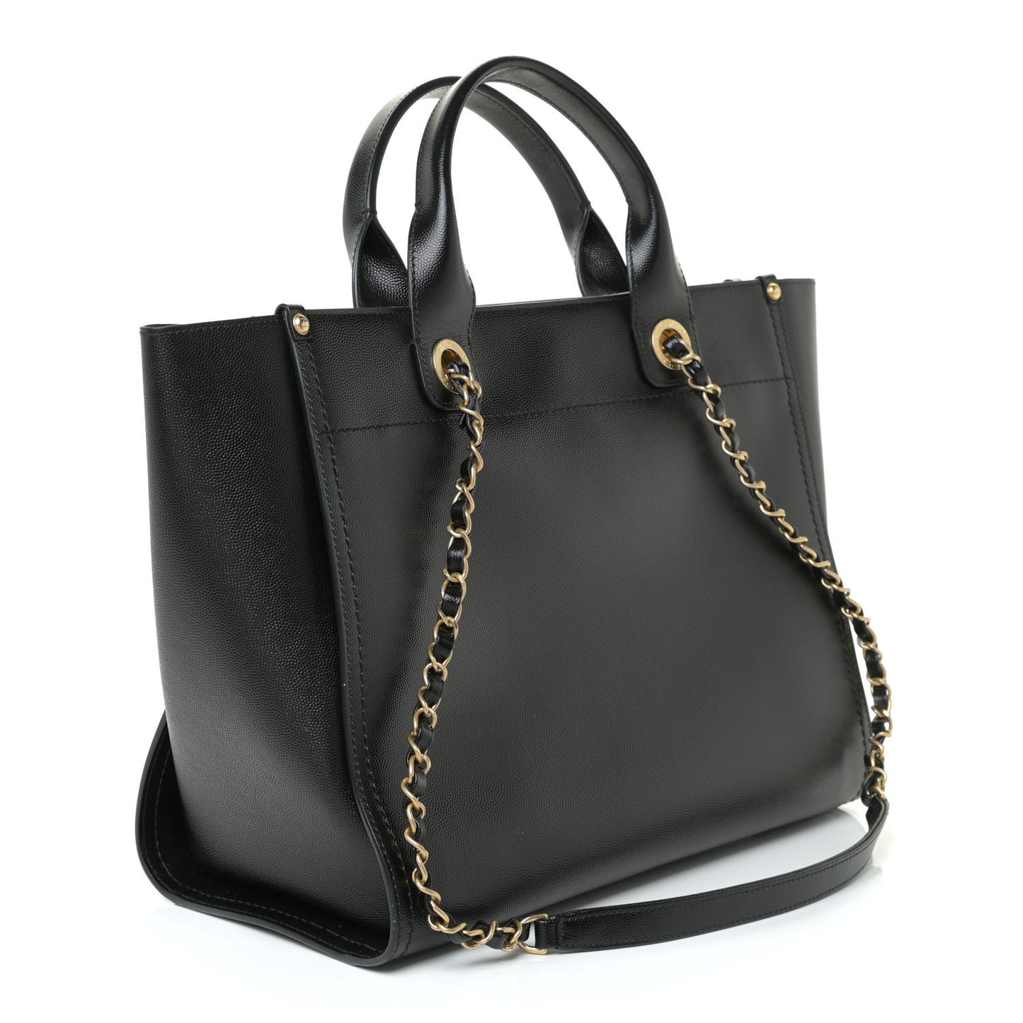 Caviar Small Studded Deauville Tote Black