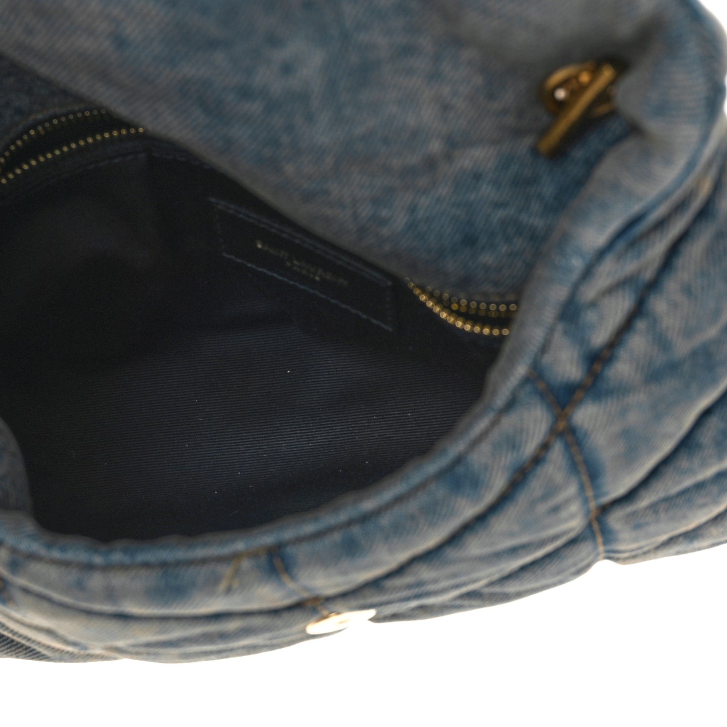 Denim Quilted Toy Loulou Puffer Monogram Chain Satchel Rodeo Blue