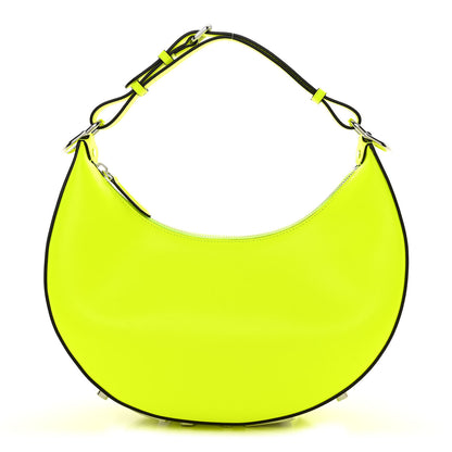 Fendi Vitello Grace Matte Small Fendigraphy Hobo Bag Neon Yellow 1 of 10