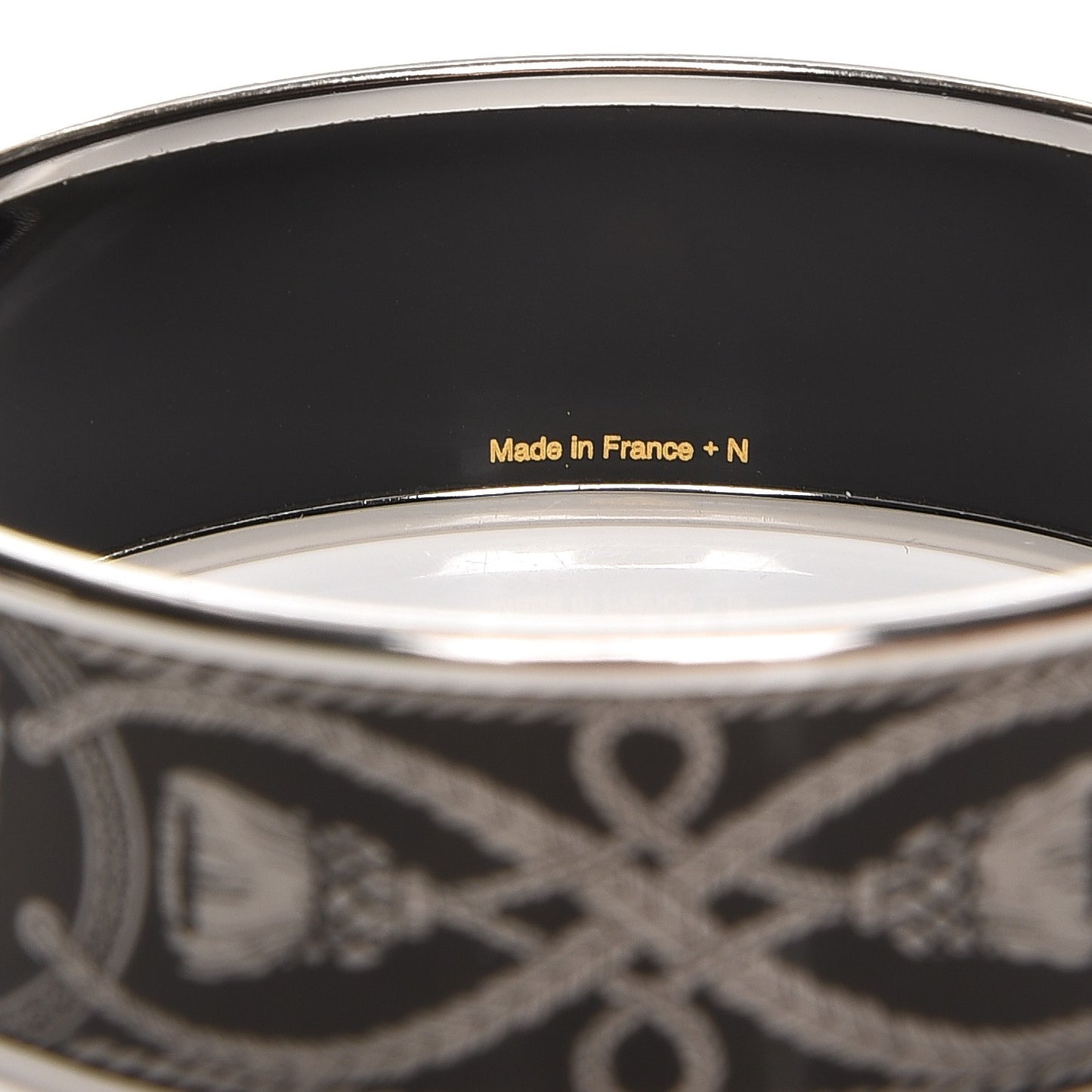 Enamel Printed Wide Grand Apparat Bracelet 65 Black