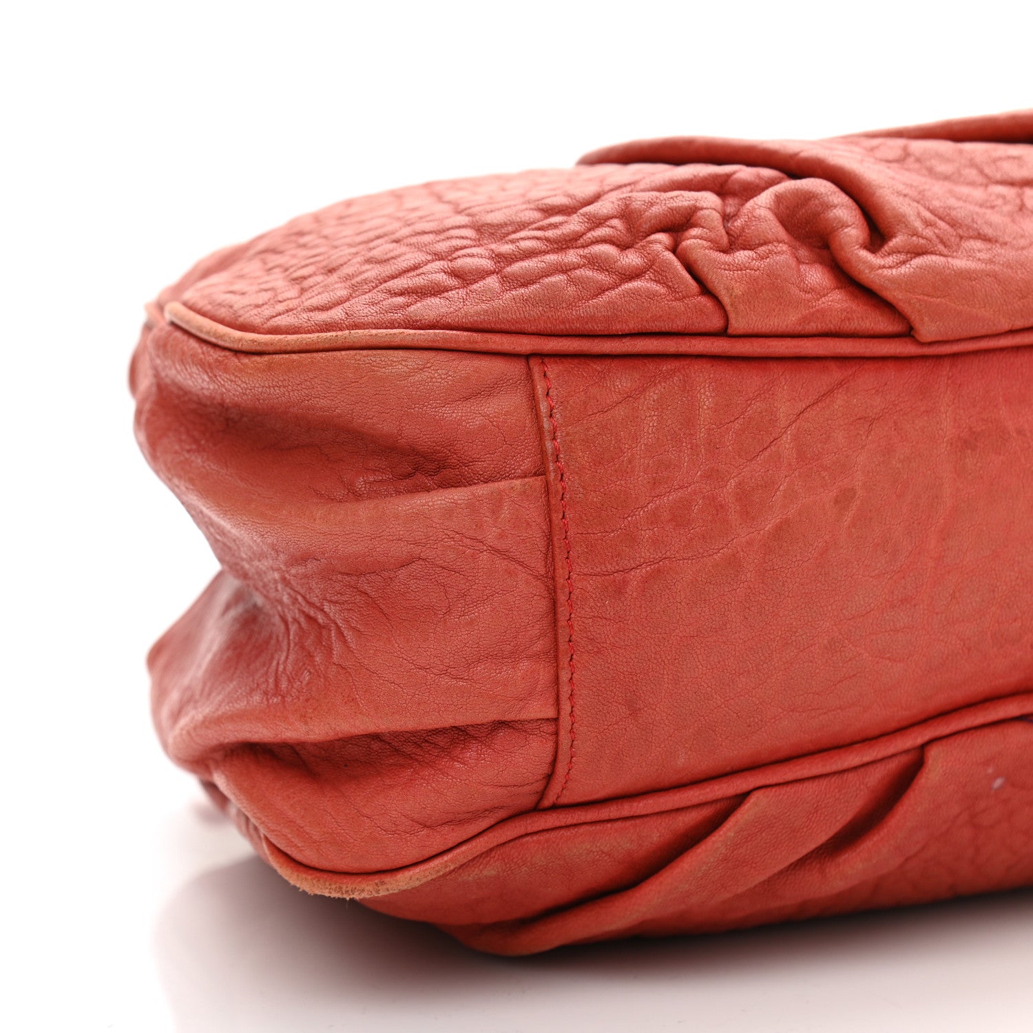 Fendi Crinkled Lambskin Small Mia Tote Red 8 of 11