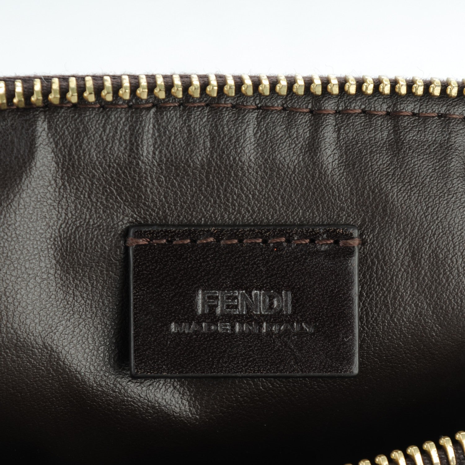 Fendi Zucca Vitello Artic Cosmetic Pouch Tobacco Castagna 6 of 7