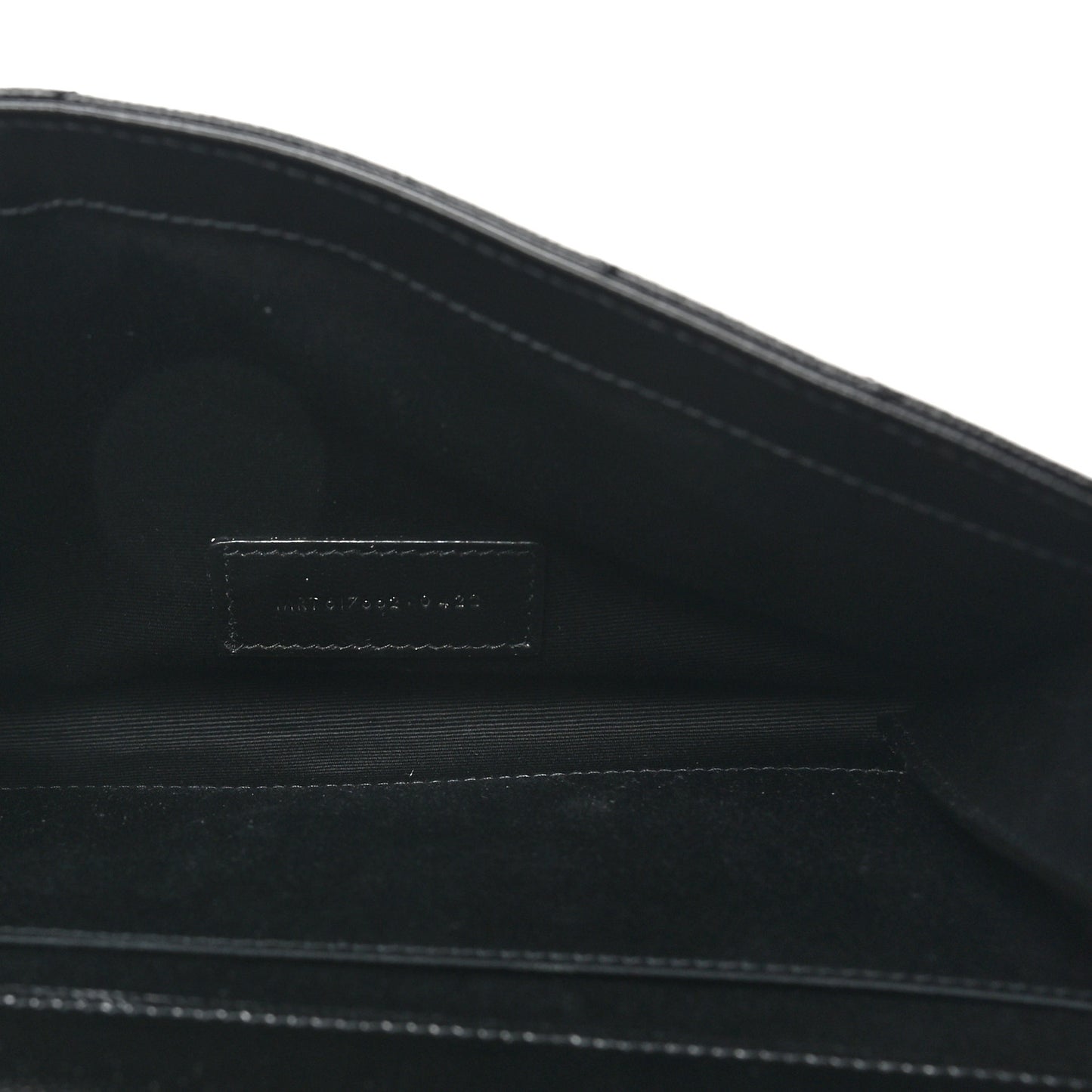 Grain De Poudre Matelasse Chevron Monogram Envelope Clutch Black