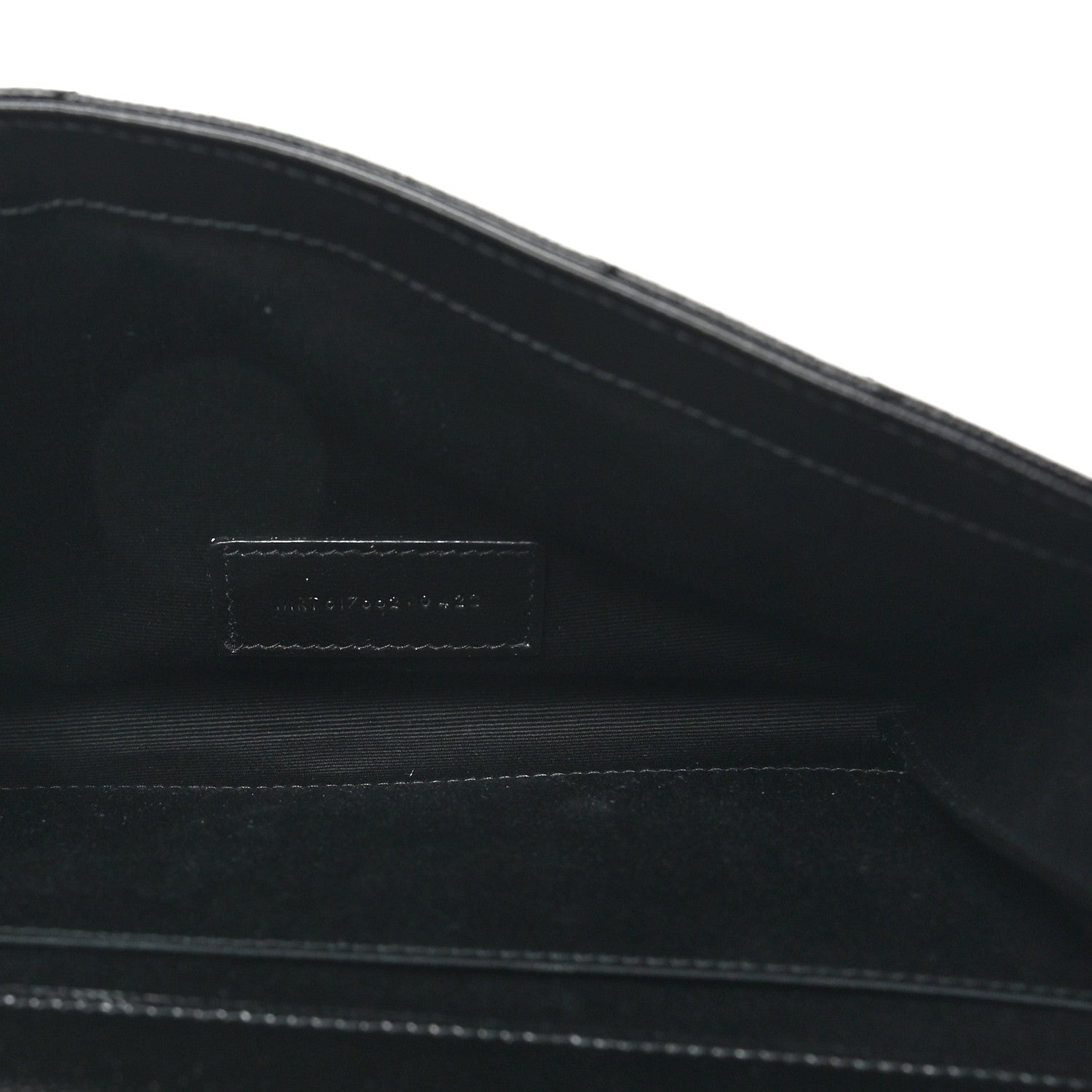 Saint Laurent Grain De Poudre Matelasse Chevron Monogram Envelope Clutch Black 5 of 8