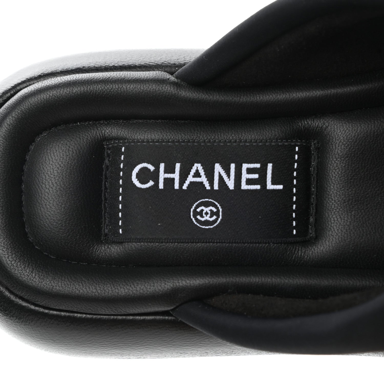 Chanel Fabric CC Mules Sandals 36 Black 7 of 9