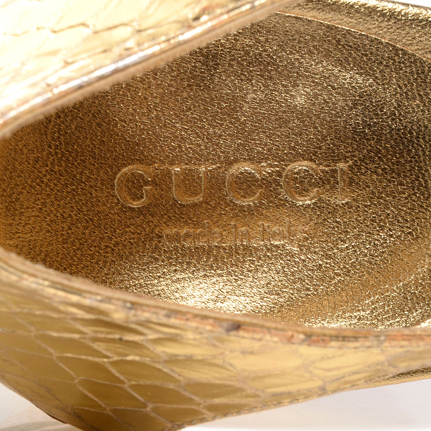 Python Tom Ford Snakehead Slingback Sandals 9.5B Metallic Gold