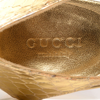 Gucci Python Tom Ford Snakehead Slingback Sandals 9.5B Metallic Gold 6 of 6