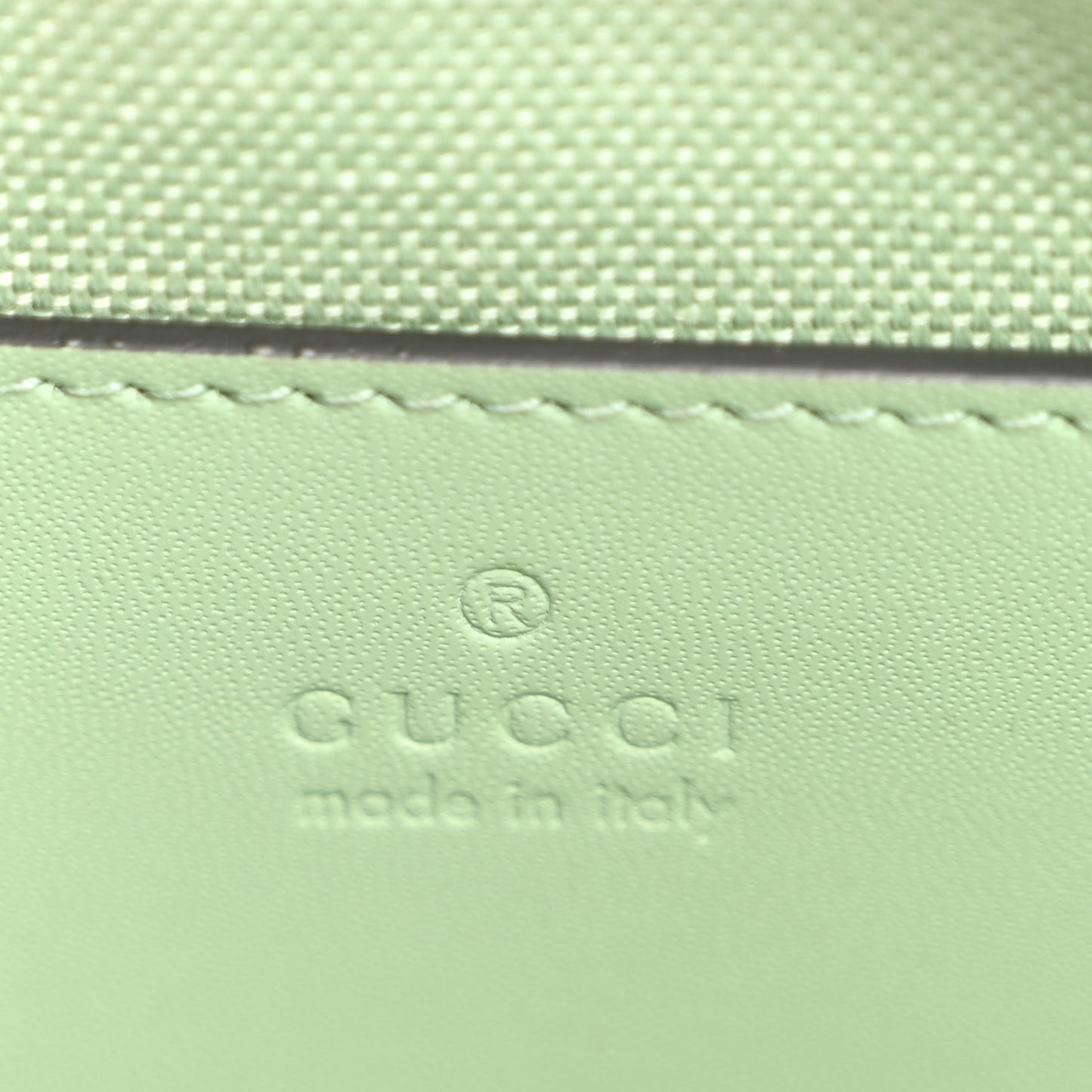 Denim GG Monogram Calfskin Mini Ophidia Top Handle Bag Pale Green